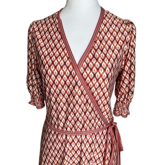 Max Studio Women's Smocked Sleeve Size M Wrap Dress - Picture 4 of 17